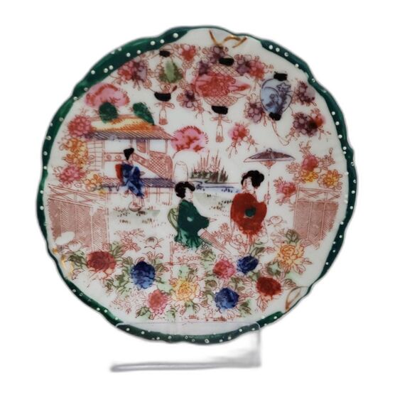 Geisha Girl Japanese Porcelain Teacup and Saucer ~Vintage~ - Picture 5 of 8